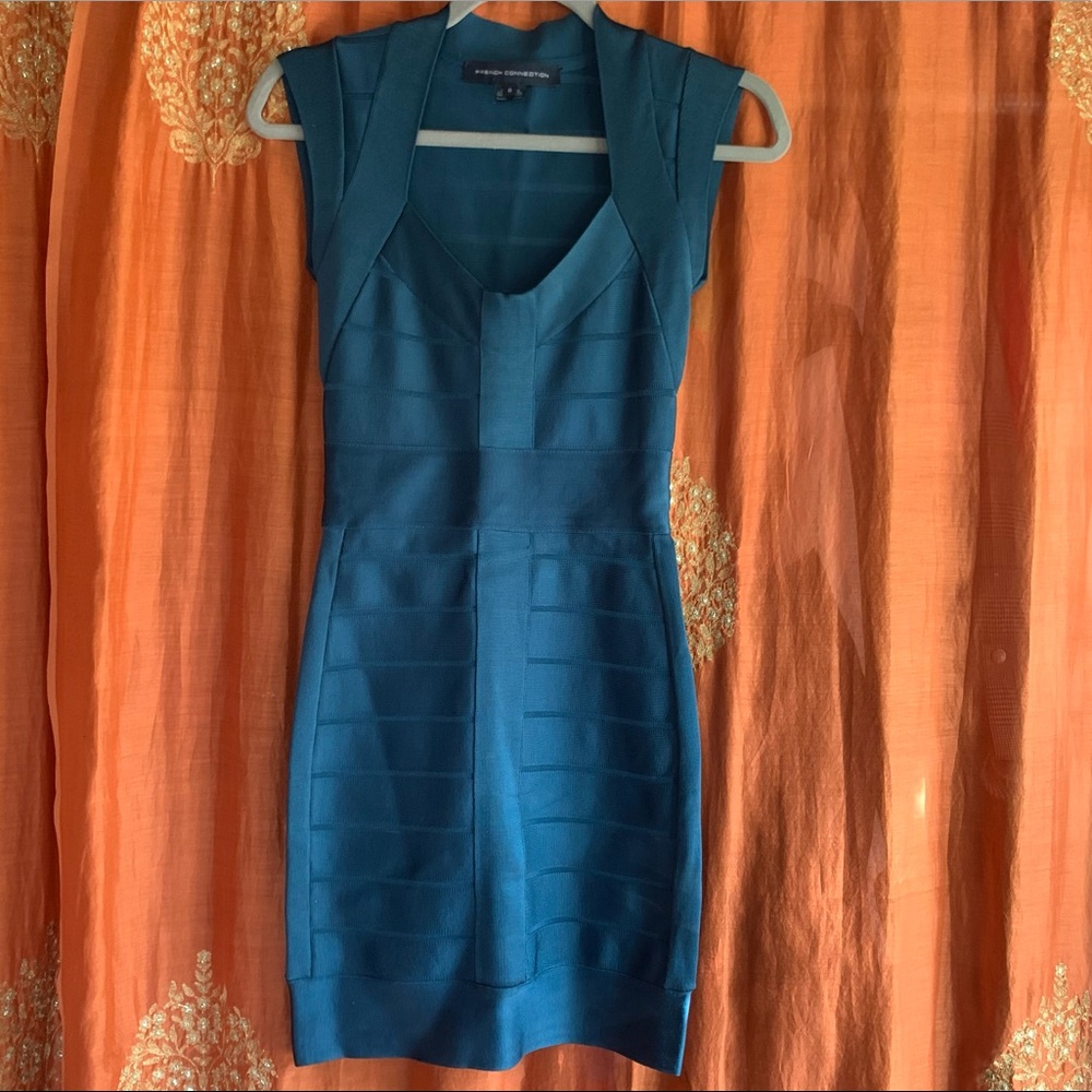 French Connection Blue Bandage Mini Dress